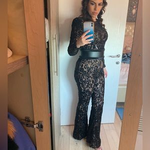 Nadine Merabi Bella black jumpsuit in size SM/US 6